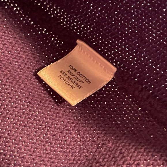 ELLE Purple Cardigan Short Sleeve Knit Crochet Sweater Button Top Size XL - Picture 8 of 10